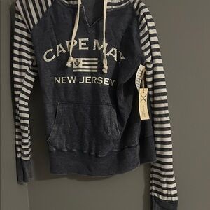Navy and White Striped Cape May Hoodie
